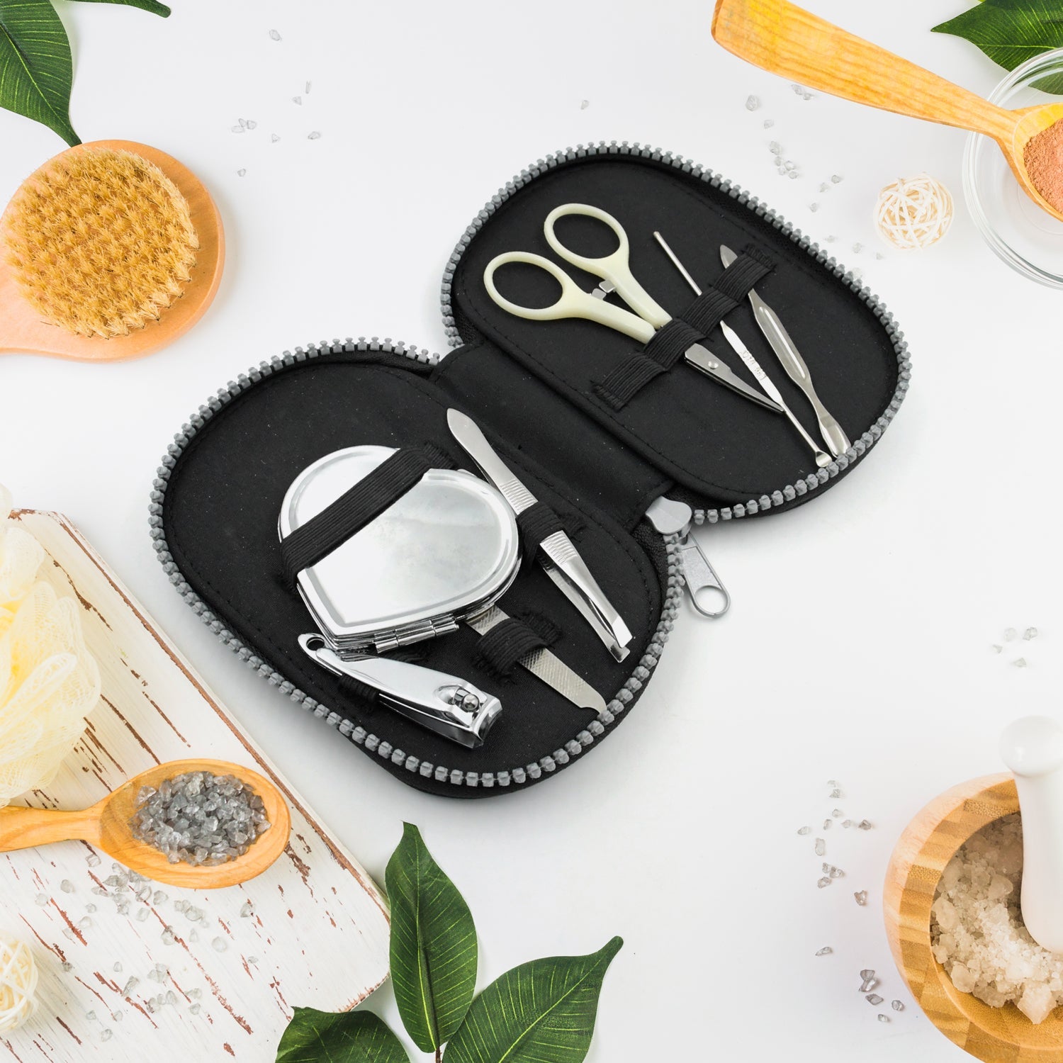 0206 7pc Nail Clipper Kit, Fingernail Clipper, Manicure Set, Stainless Steel Nail Cutter Set ,Manicure Toe Nail Clippers Care Tools with Lightweight and Beautiful Travel Case & Mirror (7Pc Set) 0206 7pc Nail Clipper Kit, Fingernail Clipper, Manicure Set, Stainless Steel Nail Cutter Set ,Manicure Toe Nail Clippers Care Tools with Lightweight and Beautiful Travel Case & Mirror (7Pc Set)